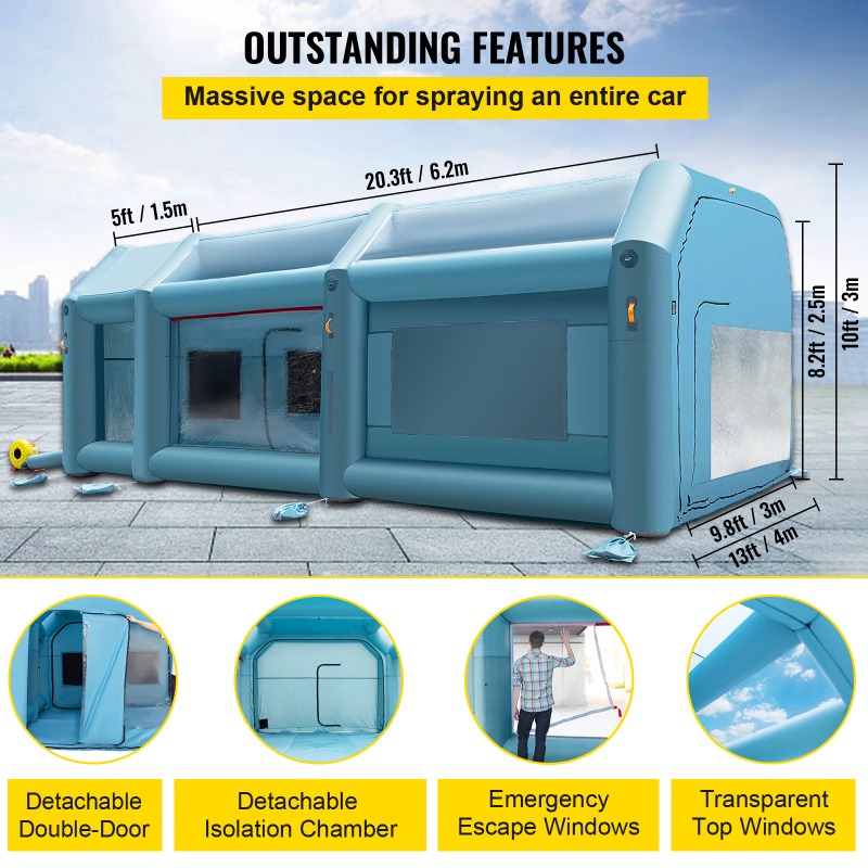 【สินค้าขายดี】 บูธพ่นสีแบบเป่าล - Inflatable Paint Booth บทวิจารณ์และราคา
