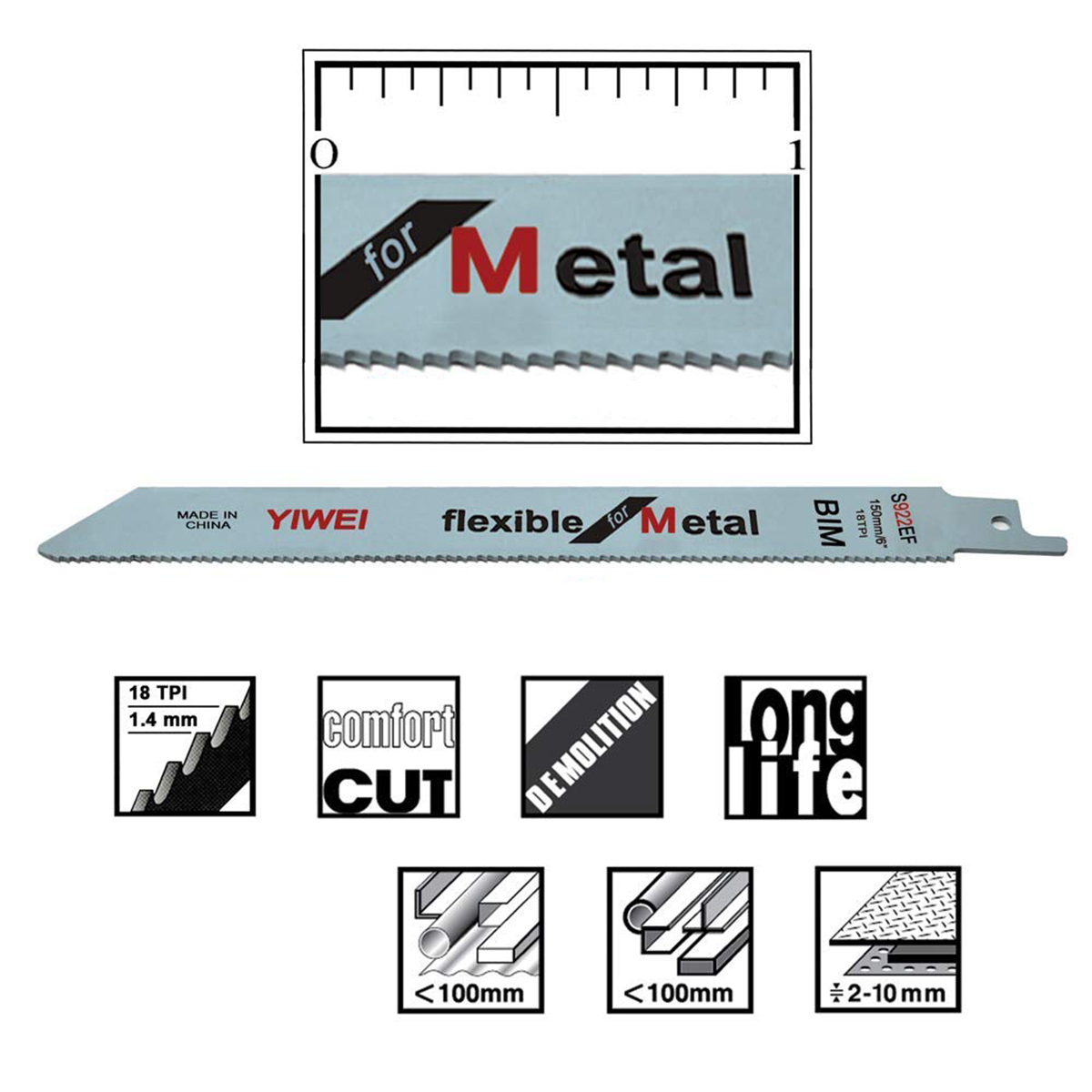 ใบเลื่อยแบบลูกสูบ150/200/225มม - Metal Saw Reciprocating บทวิจารณ์และราคา